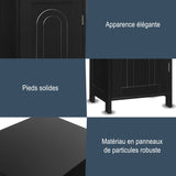 NNECW Floor Cabinet with Practical Drawer and 3-level Adjustable Shelves for Living Room/Bedroom-Black