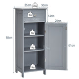 NNECW Floor Cabinet with Practical Drawer and 3-level Adjustable Shelves for Living Room/Bedroom-Gray