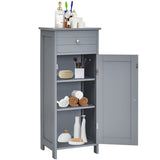 NNECW Floor Cabinet with Practical Drawer and 3-level Adjustable Shelves for Living Room/Bedroom-Gray