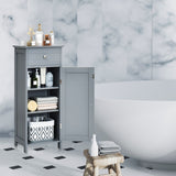 NNECW Floor Cabinet with Practical Drawer and 3-level Adjustable Shelves for Living Room/Bedroom-Gray