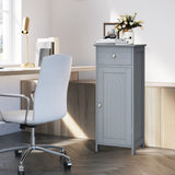 NNECW Floor Cabinet with Practical Drawer and 3-level Adjustable Shelves for Living Room/Bedroom-Gray
