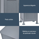 NNECW Floor Cabinet with Practical Drawer and 3-level Adjustable Shelves for Living Room/Bedroom-Gray
