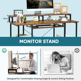 NNECW Computer Desk with Storage Shelves for Home Office