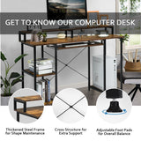 NNECW Computer Desk with Storage Shelves for Home Office