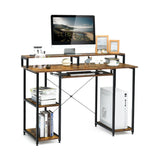 NNECW Computer Desk with Storage Shelves for Home Office