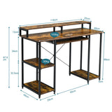 NNECW Computer Desk with Storage Shelves for Home Office