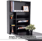NNECW Wall Mounted Fold Out Convertible Desk with Storage Area for Home/Office Black