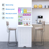 NNECW Wall Mounted Fold Out Convertible Desk with Storage Area for Home/Office White