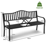 NNECW Patio Garden Bench with Foldable Middle Table for Garden