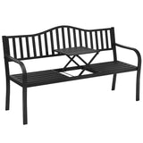NNECW Patio Garden Bench with Foldable Middle Table for Garden