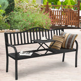 NNECW Patio Garden Bench with Foldable Middle Table for Garden