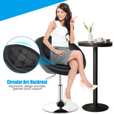 NNECW Swivel Round Tufted Back Chair Accent Chair with PU Leather and Chromed Base