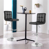 NNECW Height Adjustable Swivel Barstool with PU leather for home-Black