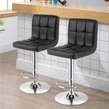 NNECW Height Adjustable Swivel Barstool with PU leather for home-Black