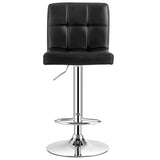 NNECW Height Adjustable Swivel Barstool with PU leather for home-Black