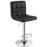 NNECW Height Adjustable Swivel Barstool with PU leather for home-Black
