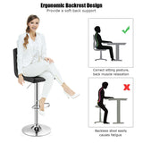 NNECW Height Adjustable Swivel Barstool with PU leather for home-Black
