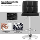NNECW Height Adjustable Swivel Barstool with PU leather for home-Black