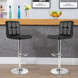 NNECW Height Adjustable Swivel Barstool with PU leather for home-Black
