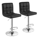 NNECW Set of 2 Height Adjustable Swivel Barstool for Home-Black