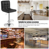NNECW Set of 2 Height Adjustable Swivel Barstool for Home-Black