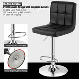 NNECW Set of 2 Height Adjustable Swivel Barstool for Home-Black