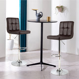NNECW Height Adjustable Swivel Barstool with PU leather for home-Coffee