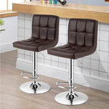 NNECW Height Adjustable Swivel Barstool with PU leather for home-Coffee