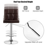 NNECW Height Adjustable Swivel Barstool with PU leather for home-Coffee