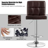 NNECW Height Adjustable Swivel Barstool with PU leather for home-Coffee
