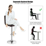 NNECW Set of 2 Height Adjustable Swivel Barstool for Home-Coffee