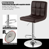 NNECW Set of 2 Height Adjustable Swivel Barstool for Home-Coffee