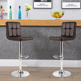 NNECW Set of 2 Height Adjustable Swivel Barstool for Home-Coffee
