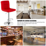 NNECW Height Adjustable Swivel Barstool with PU leather for home-Red