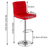 NNECW Height Adjustable Swivel Barstool with PU leather for home-Red