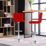 NNECW Set of 2 Height Adjustable Swivel Barstool for Home-Red