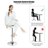 NNECW Height Adjustable Swivel Barstool with PU leather for home-White