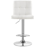 NNECW Height Adjustable Swivel Barstool with PU leather for home-White
