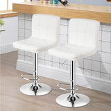 NNECW Height Adjustable Swivel Barstool with PU leather for home-White