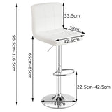 NNECW Height Adjustable Swivel Barstool with PU leather for home-White