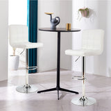 NNECW Set of 2 Height Adjustable Swivel Barstool for Home-White