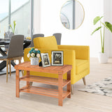 NNECW 3-Tier Bamboo Shoe Bench Holds up to 6 Pairs for Entryway-Natural