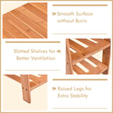 NNECW 3-Tier Bamboo Shoe Bench Holds up to 6 Pairs for Entryway-Natural