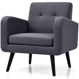 NNECW Mid Century Modern Upholstered Accent Chair-Gray