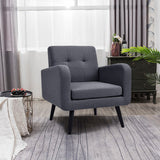 NNECW Mid Century Modern Upholstered Accent Chair-Gray
