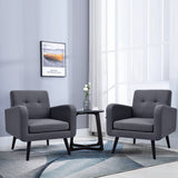 NNECW Mid Century Modern Upholstered Accent Chair-Gray