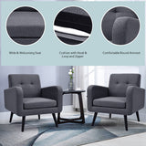 NNECW Mid Century Modern Upholstered Accent Chair-Gray