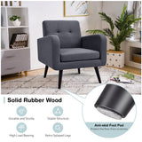 NNECW Mid Century Modern Upholstered Accent Chair-Gray