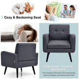 NNECW Mid Century Modern Upholstered Accent Chair-Gray