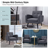NNECW Mid Century Modern Upholstered Accent Chair-Gray